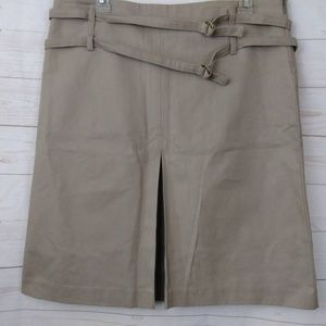 Parallel Double Belted Khaki Skirt 12 Career